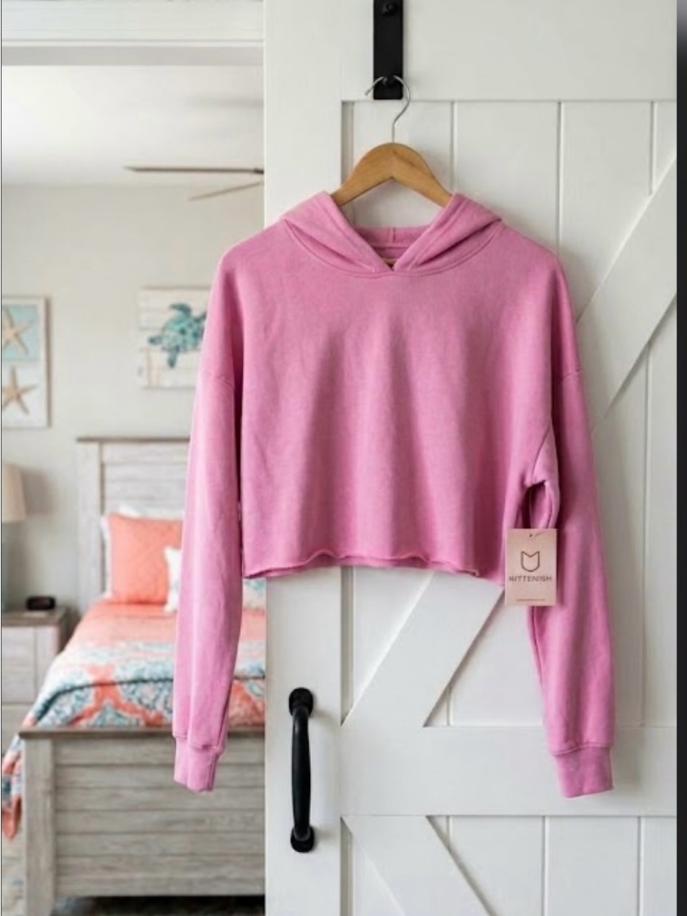 New ~ Kittenish Pink Cropped Hoodie ~ Size XXL (10-12)